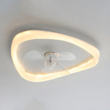 Modern White Triangular Flush Ceiling Fan with Light Image - 6