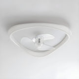 Modern White Triangular Flush Ceiling Fan with Light Image - 8