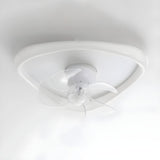 Modern White Triangular Flush Ceiling Fan with Light Image - 9