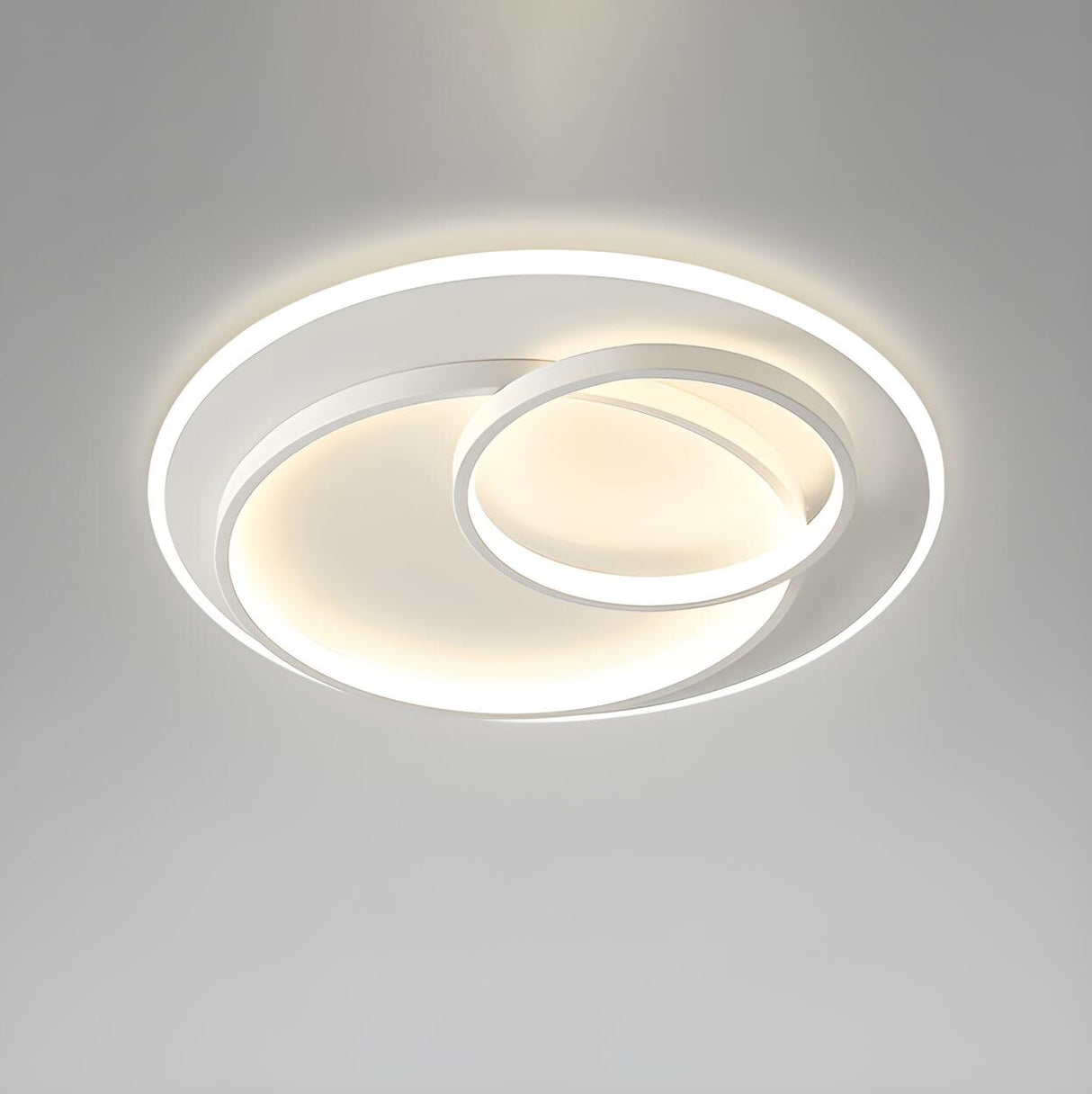 Modern White Triple Circle LED Flush Mount Ceiling Lamp Image - 2