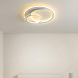 Modern White Triple Circle LED Flush Mount Ceiling Lamp Image - 4