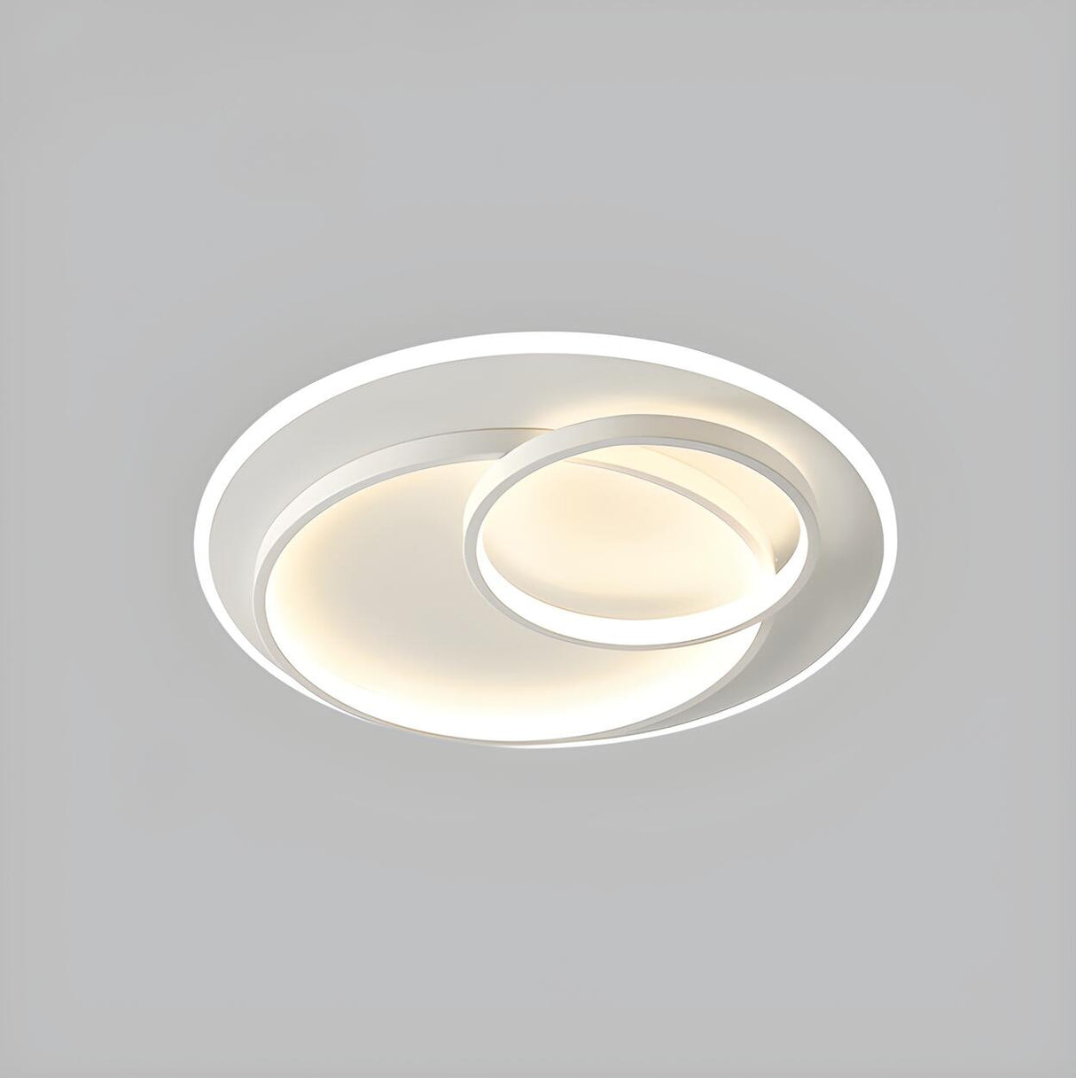 Modern White Triple Circle LED Flush Mount Ceiling Lamp Image - 5