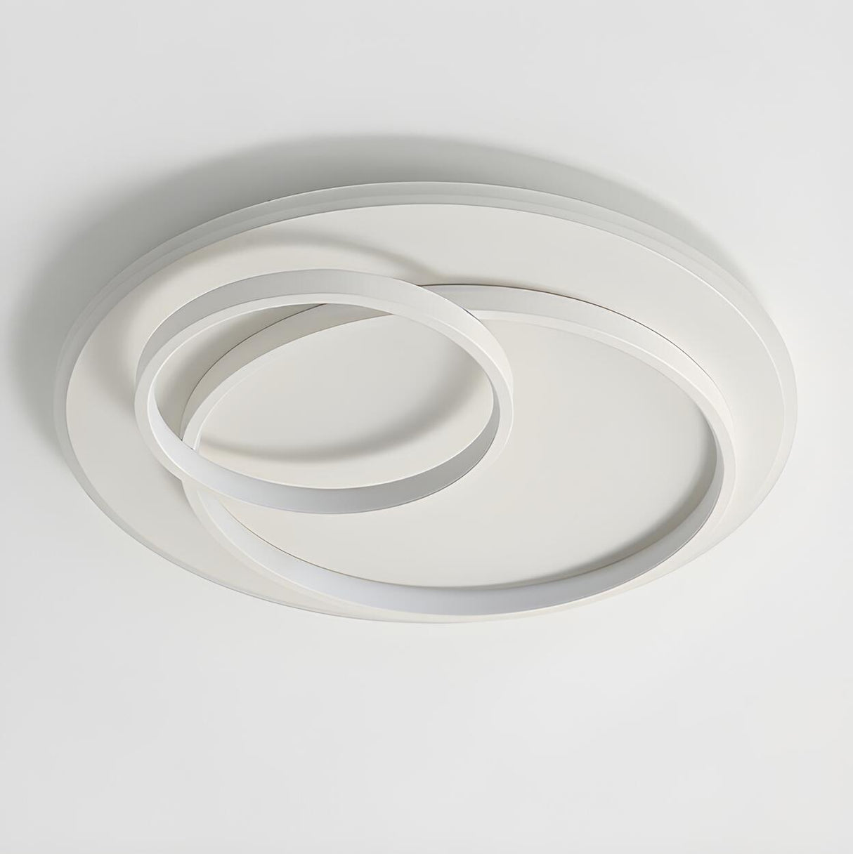 Modern White Triple Circle LED Flush Mount Ceiling Lamp Image - 6