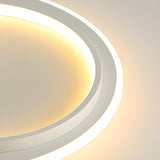 Modern White Triple Circle LED Flush Mount Ceiling Lamp Image - 9