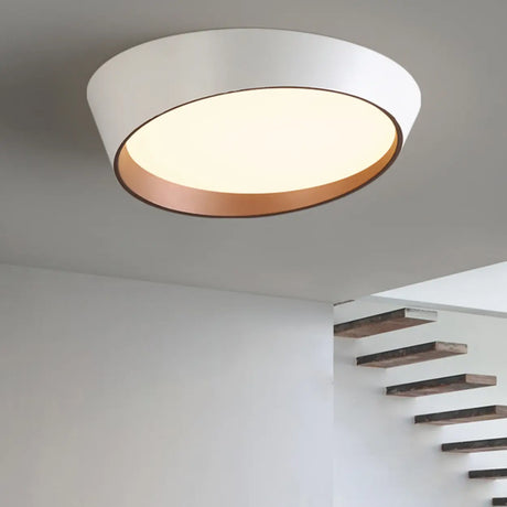 Modern White Truncated LED Flush Mount Ceiling Light Image - 1