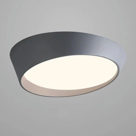 Modern White Truncated LED Flush Mount Ceiling Light Image - 2