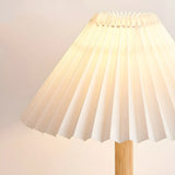 Modern White Umbrella-Shaped Wooden Bedside Table Lamp Image - 10