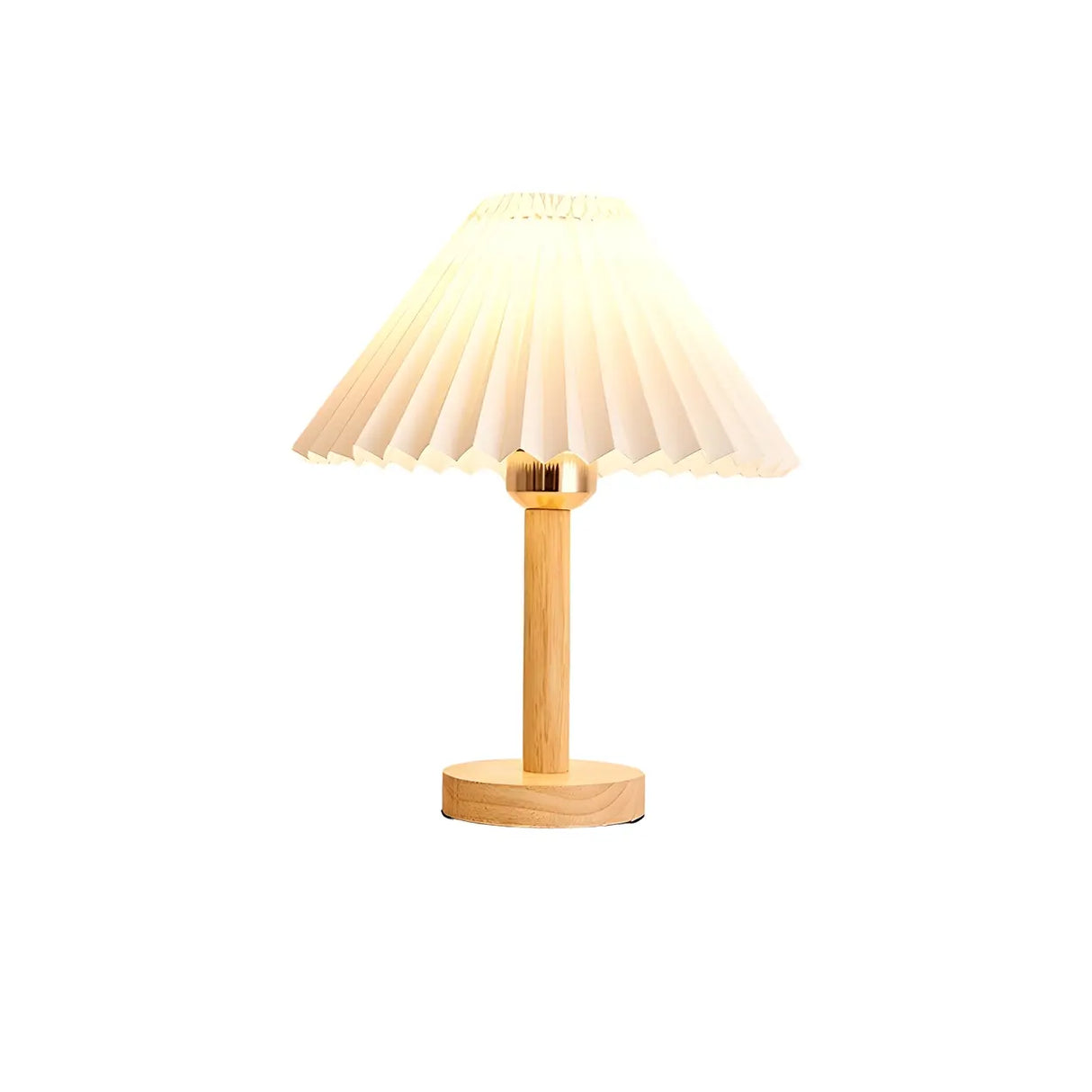 Modern White Umbrella-Shaped Wooden Bedside Table Lamp Image - 5