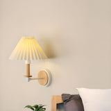 Modern White Wood and Fabric Wall Sconce Image - 17