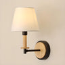 Modern White Wood and Fabric Wall Sconce Image - 2