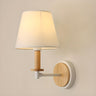 Modern White Wood and Fabric Wall Sconce Image - 4