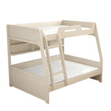 Modern White Wood Bunk Bed with Mattress and Drawers Image - 10