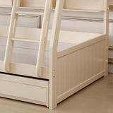 Modern White Wood Bunk Bed with Mattress and Drawers Image - 12