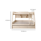 Modern White Wood Bunk Bed with Mattress and Drawers Image - 20