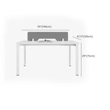 Modern White Wood Exterior Shelf Rectangle Writing Desk Image - 18