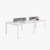 Modern White Wood Exterior Shelf Rectangle Writing Desk Image - 5