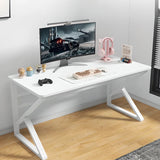 Modern White Wood Standard Width Sled Writing Desk Image - 1