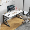 Modern White Wood Standard Width Sled Writing Desk Image - 7