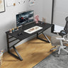 Modern White Wood Standard Width Sled Writing Desk Image - 9