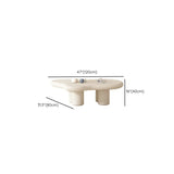 Modern White Wooden Free Form Single Coffee Table #size