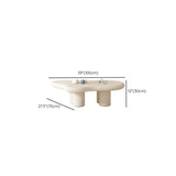 Modern White Wooden Free Form Single Coffee Table Image - 9