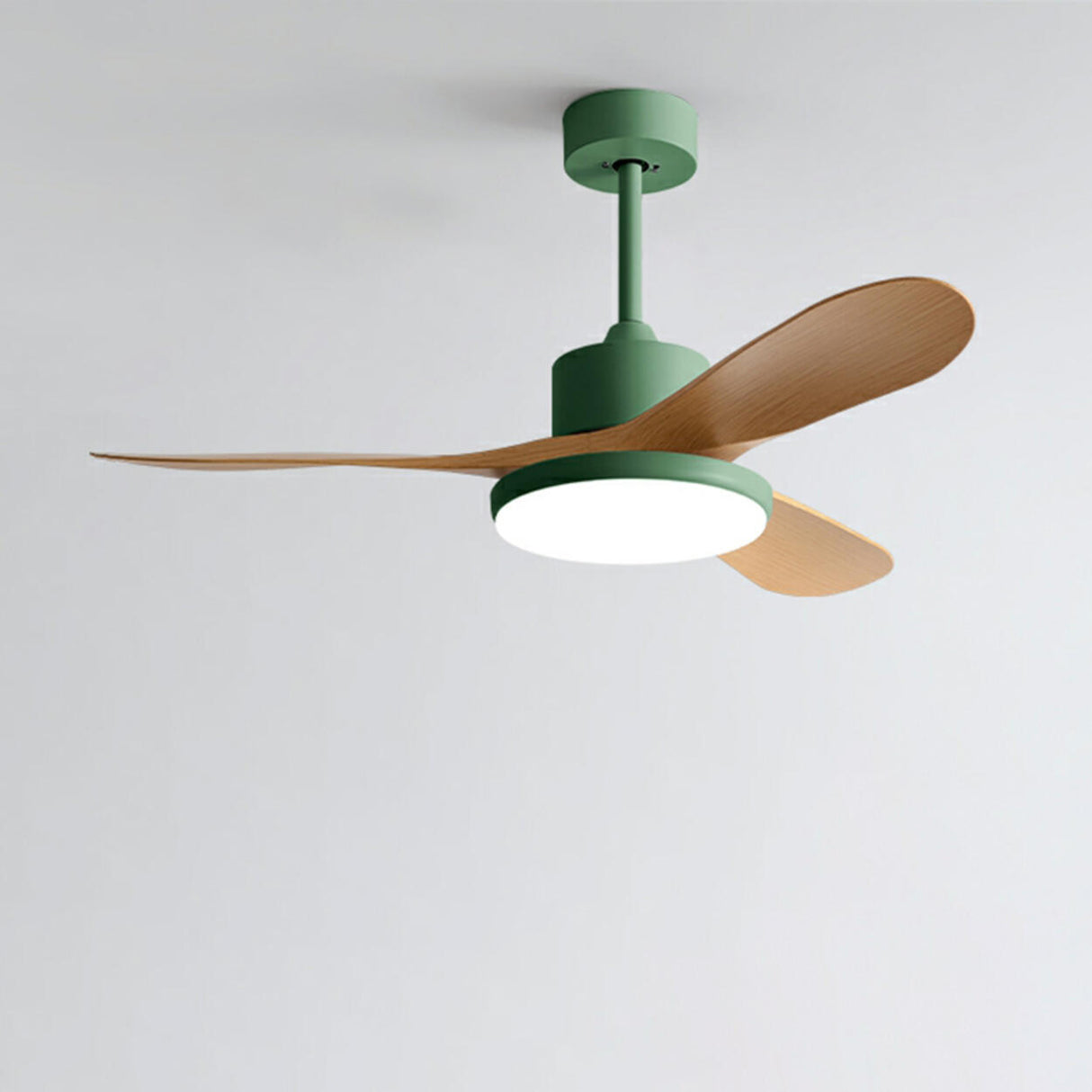 Modern Wood 3 Blade Standard Ceiling Fan with LED Light Image - 10