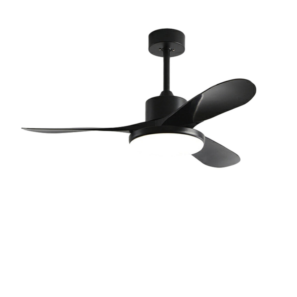 Modern Wood 3 Blade Standard Ceiling Fan with LED Light Image - 5