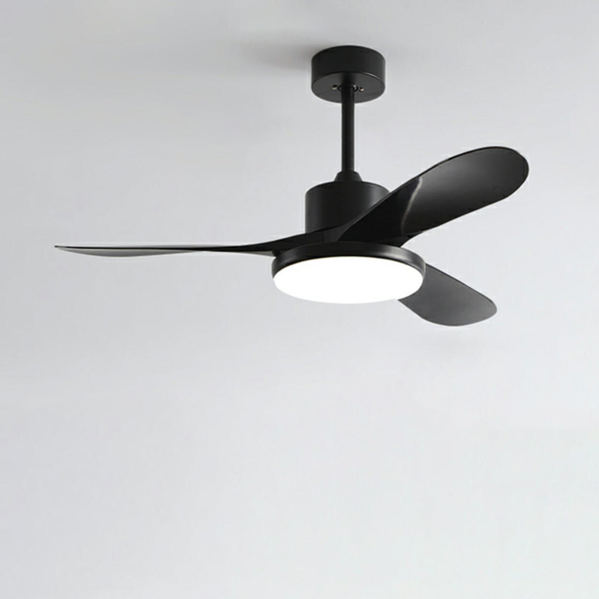 Modern Wood 3 Blade Standard Ceiling Fan with LED Light Image - 8