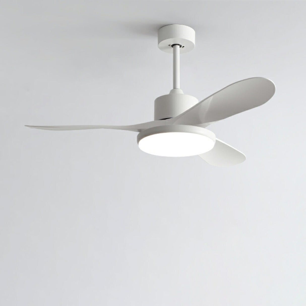 Modern Wood 3 Blade Standard Ceiling Fan with LED Light Image - 9