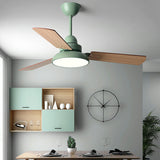 Modern Wood 3 Blades Standard Remote Ceiling Fan Light Image - 19