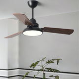 Modern Wood 3 Blades Standard Remote Ceiling Fan Light Image - 7