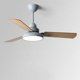 Modern Wood 3 Blades Standard Remote Ceiling Fan Light Image - 8