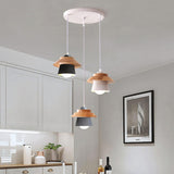 Modern Wood Accent Geometric Dining Room Pendant Lights Image - 10