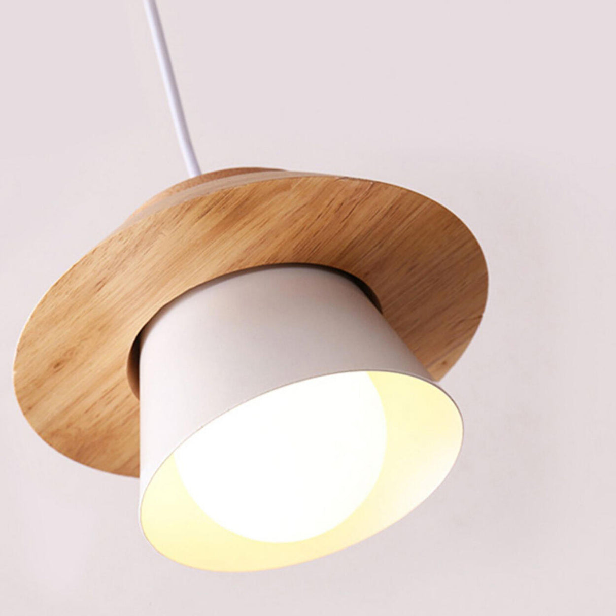 Modern Wood Accent Geometric Dining Room Pendant Lights Image - 13