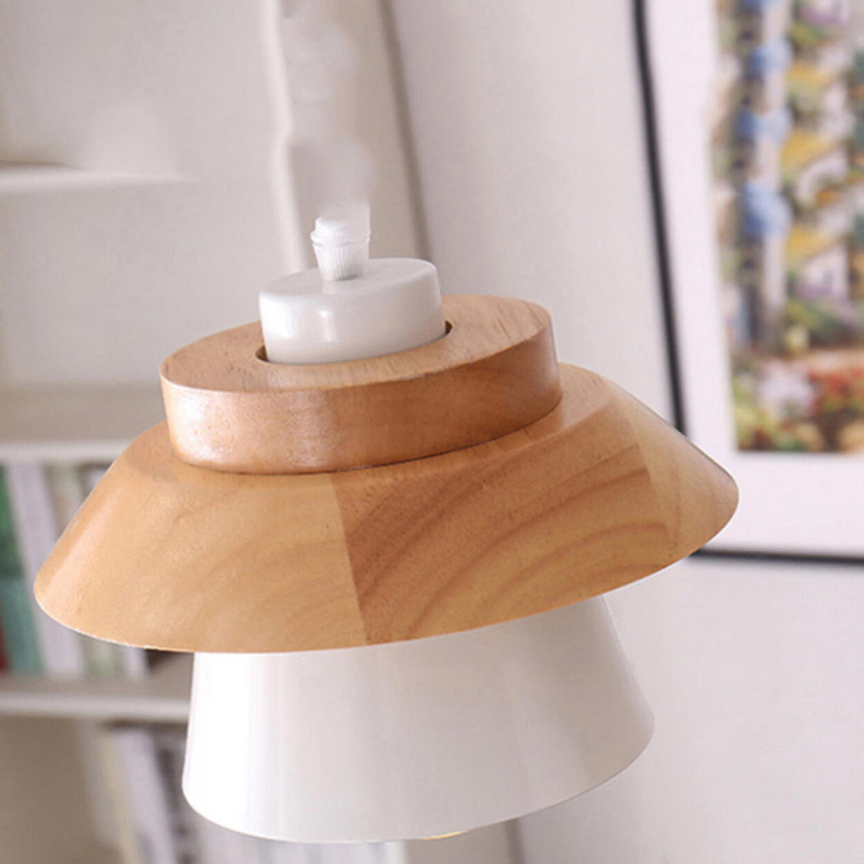 Modern Wood Accent Geometric Dining Room Pendant Lights Image - 15