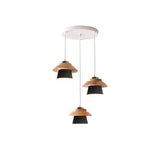 Modern Wood Accent Geometric Dining Room Pendant Lights Image - 2