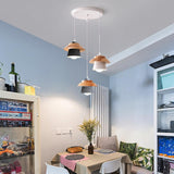 Modern Wood Accent Geometric Dining Room Pendant Lights Image - 4