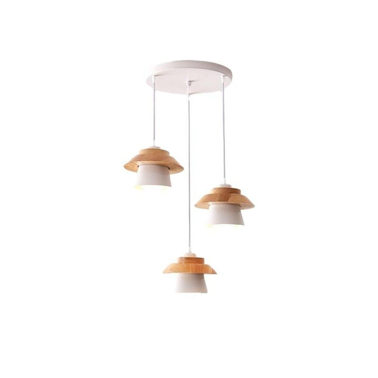 Modern Wood Accent Geometric Dining Room Pendant Lights Image - 9