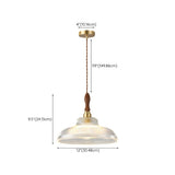 Modern Wood Accents Cone Clear Glass Bedroom Pendant Light #size