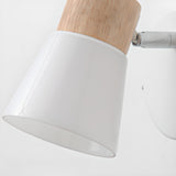 Modern Wood and Frosted Glass Vanity Wall Light Image - 10