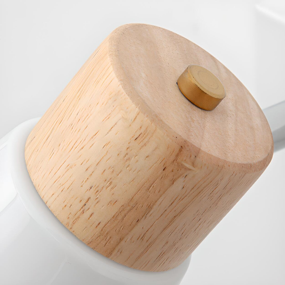 Modern Wood and Frosted Glass Vanity Wall Light Image - 11