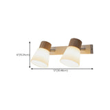 Modern Wood and Frosted Glass Vanity Wall Light Image - 14