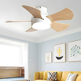 Modern Wood Blade Windmill Ceiling Fan with LED Light Image - 4