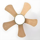 Modern Wood Blade Windmill Ceiling Fan with LED Light Image - 7