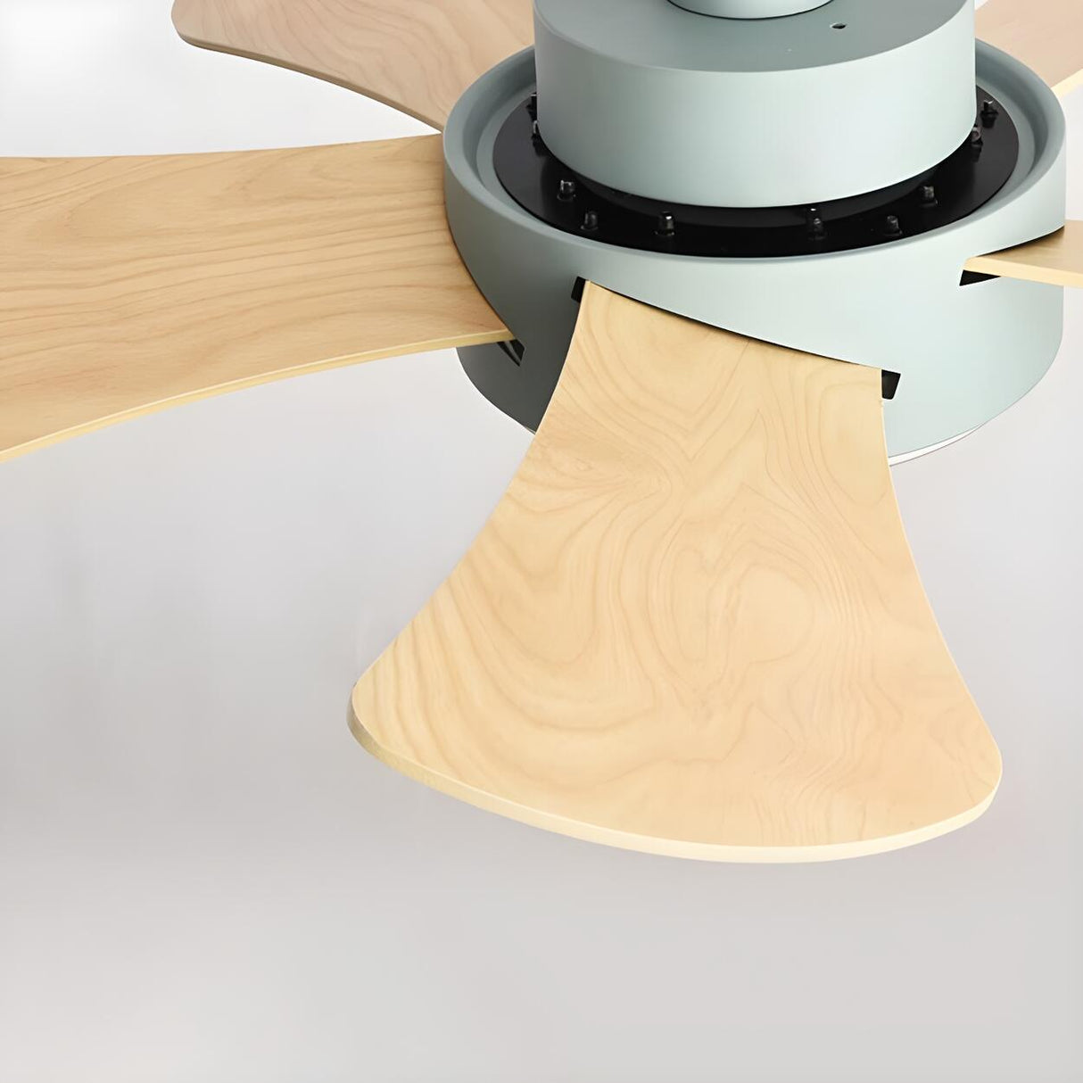 Modern Wood Blade Windmill Ceiling Fan with LED Light Image - 8