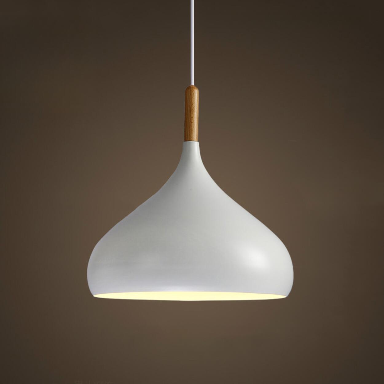 Modern Wood Cast Iron Metal Ceiling Lamp Pendant Light Image - 2