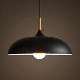 Modern Wood Cast Iron Metal Ceiling Lamp Pendant Light Image - 7