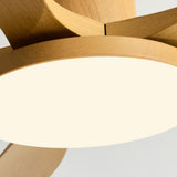 Modern Wood Ceiling Fan with Integrated LED Light Image - 10