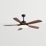 Modern Wood Ceiling Fan with Integrated LED Light Image - 14