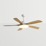 Modern Wood Ceiling Fan with Integrated LED Light Image - 15